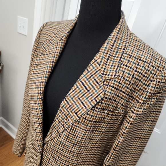 Classic Evan‎ Picone Petites Plaid Wool Blazer  Size 6